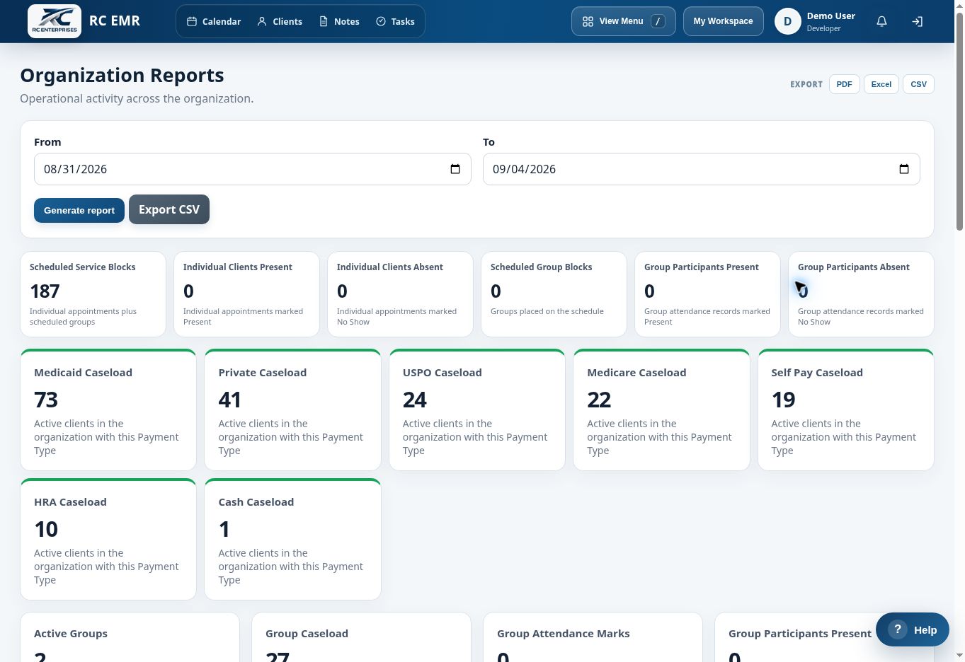 RC EMR reports and analytics