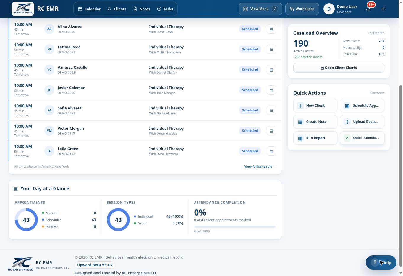 RC EMR RC Assistant Help interface